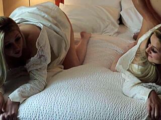 emily and lexi sky twins have wedding night sex