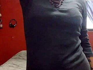 she masturbates in sexy lingerie at her in-laws' house, feeling naughty