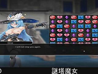 What mysteries does the tower witch hold in this hentai game?