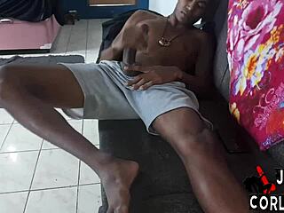 Black Guy Cums On Handjob