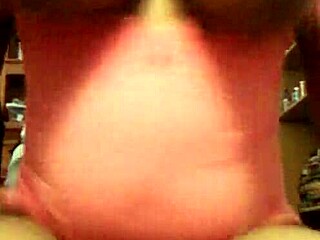 Beautiful black tits bouncing amazingly while she rides hard.