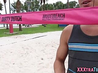 Little teen bends over for doggystyle with monster cock