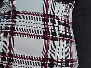 Горячая училка с большими сиськами ласкает себя