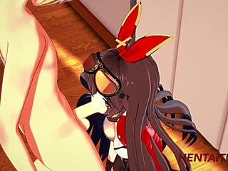 Wow! Genshin Impact Hentai Amber Delivers Wild Blowjob and Creampie!