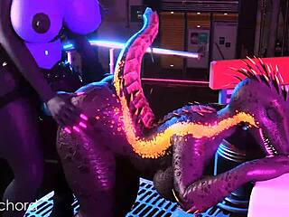 Futa furry no arame encontra lagarto em aventura selvagem