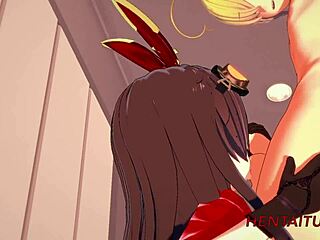 Wow! Genshin Impact Hentai Amber Delivers Wild Blowjob and Creampie!