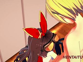 Wow! Genshin Impact Hentai Amber Delivers Wild Blowjob and Creampie!