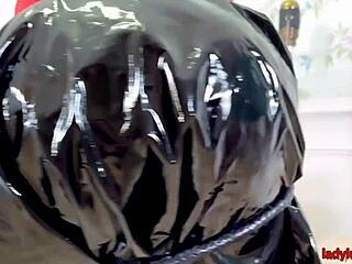 lucy gresty struts confidently in her leather boots