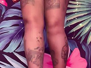 Teasing Moves in Pantyhose and Latex Dress