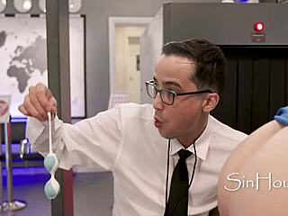 Brunette In Glasses Discovers Vibrator During Fetish Cavity Search With Toys