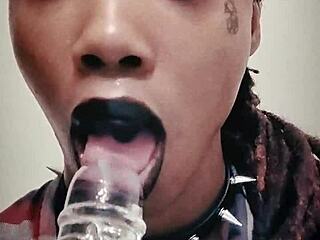 SISSY EBONY FEMBOY TAVAIUS DESHAWN GETS BIG BLACK COCK