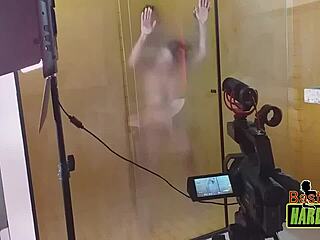 rafaella denardin shows off her massive brazilian tits in the frosted shower glass with ed j