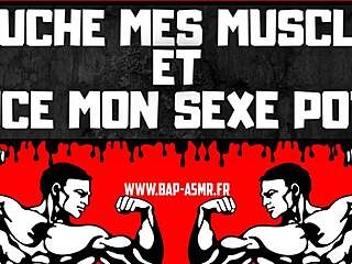 French bodybuilder seduces with muscular bareback moaning.