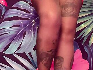 Teasing Moves in Pantyhose and Latex Dress