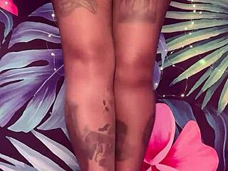 Teasing Moves in Pantyhose and Latex Dress