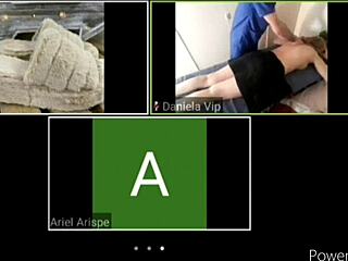 Giving massages to a woman via zoom live