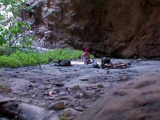 Pink-Haired Girl Outdoors In Action