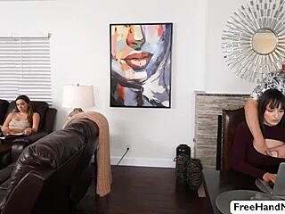 Stepdad Joins Teen Stepdaughter and Milf Wife for Group Fun