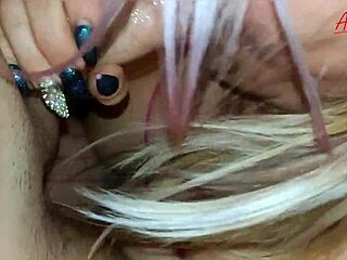 Anna Fire in fishnets enjoys deep fuck and creampie