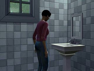 Step Son Catches Japanese Stepmom's Naked Hairy Pussy in Bed After Masturbation