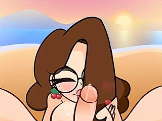 Peachypop34 montando duro en la playa al atardecer con deseo intenso