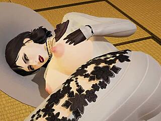 Lady dimitrescu finds you in 3d hentai game