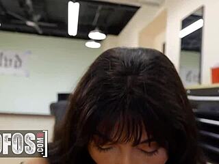 bianca bangs masturbates in front of body piercer billy boston to get a free piercing on her clit - mofos