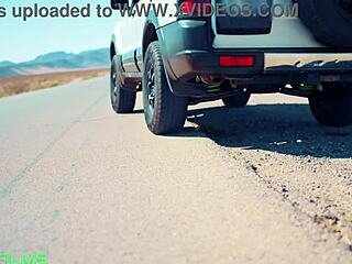 Fit Kitty Feels Wet Cunilingus, Deepthroat, And Creampie In Desert With Fake Tits And Spitting