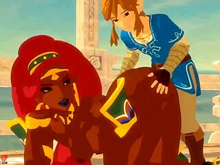 Urbosa folla a Link en acción cartoon salvaje