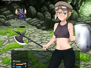 Blonde girl explores monster-filled cave for lost items in Alissa series