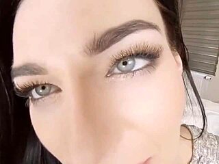 Bathroom pov sex unfolds with leanne lace. She rides hard in stockings for a wild encounter.