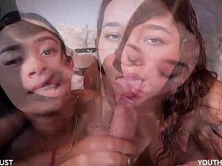 Colombian Girls Suck And Share Cum!