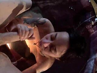 Sucking My Man in the Hot Tub with Monster Cock Swallow