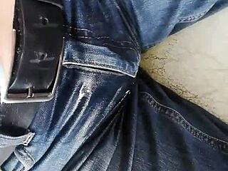 Girl Pees in Her Jeans on the Sofa!