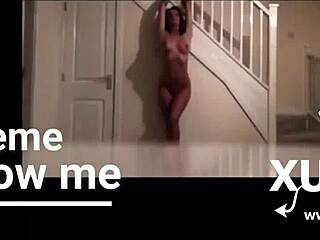 The beautiful prostitute performs an erotic dance.