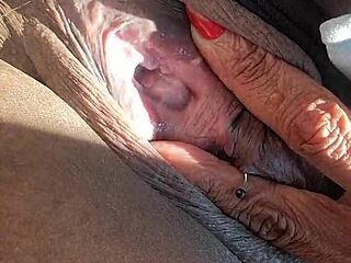 Ebony MILF Plays with New Dildo in Public Lot