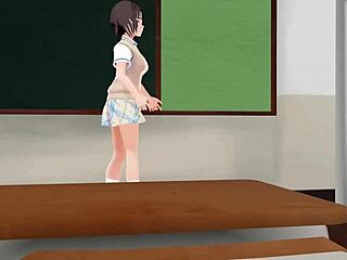 A Asian girl explores her sexuality for the first time with Panchera in this dirty Hentai animation