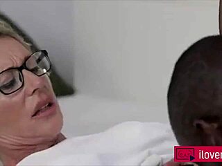 I can’t believe how his black shaft drills my blonde milf body every time!