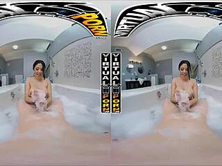 feeling relaxed in bubble bath with curvy latina serena santos