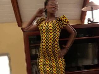 Wannabe African Runway Model Bent Over in Homemade Casting, Deepthroats and Gets Cumshot from Fake White Producer