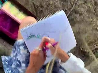 hot teen babe nikole nash says, squirt for me during public art session