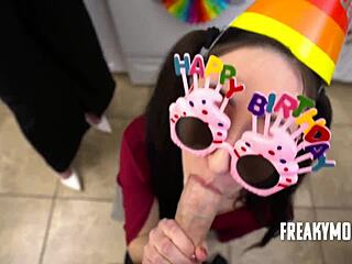 Taboo birthday threesome with stepmom and stepaunt.