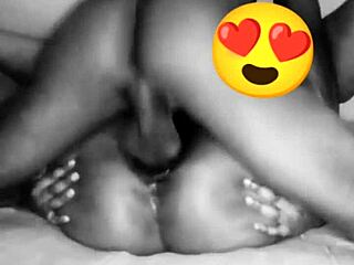 Tight pussy gets fucked hard by black ebony amateurs while worshiping her ass