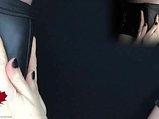 Panty games with vibrator teasing peehole and foreskin. Tickling, slapping, stroking, and glans squeezing in close-up.