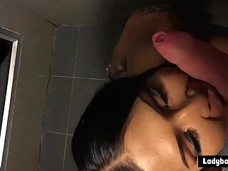 pov blowjob contrasts with busty asian ladyboy's kinky style