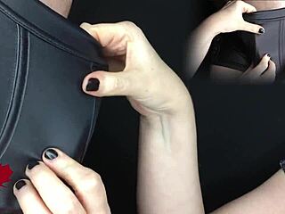 Panty games with vibrator teasing peehole and foreskin. Tickling, slapping, stroking, and glans squeezing in close-up.