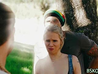 Hot Blonde Pornstar Gets Face Spunked