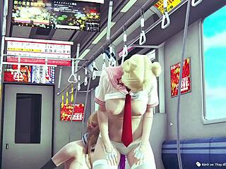 beautiful anime hentai scene with intense action