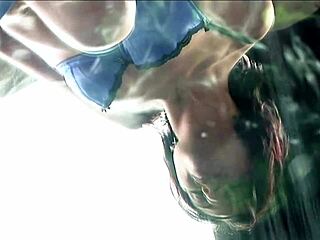 AFTER RUTHLESS ANAL POUNDING LUSTY BRUNETTE LICKS CUM OFF THE TABLE