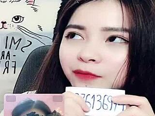 Cute bunny performs live show with full face